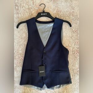 DKNY Slim Fit Suit Vest – Navy – Size 38R – New With Tags